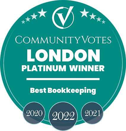 Community Votes London 2020, 2021 & 2022 Platinum Winner - Best Bookkeeping
